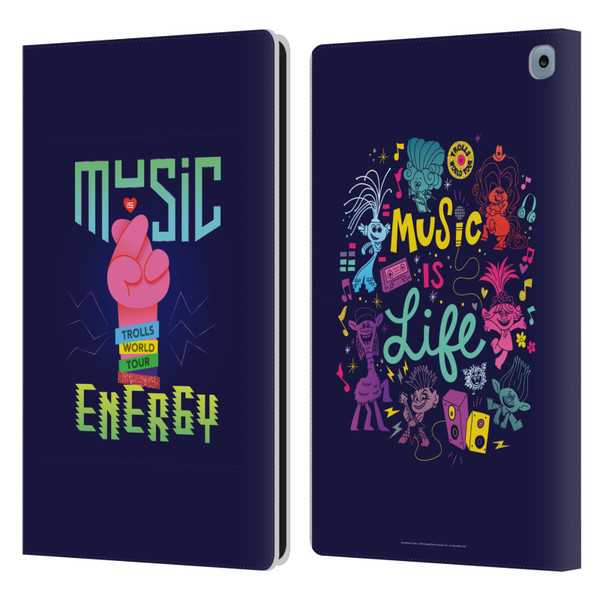 Trolls World Tour Key Art Music Is Energy Leather Book Wallet Case Cover For Amazon Fire HD 10 / Plus 2021