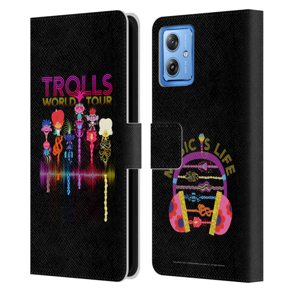 Trolls World Tour Key Art Artwork Leather Book Wallet Case Cover For Motorola Moto G54 5G