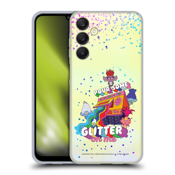 Trolls World Tour Key Art Glitter Print Soft Gel Case for Samsung Galaxy A25 5G