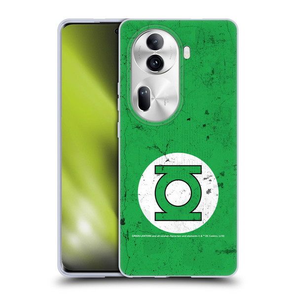 Green Lantern DC Comics Logos Classic Distressed Look Soft Gel Case for OPPO Reno11 Pro