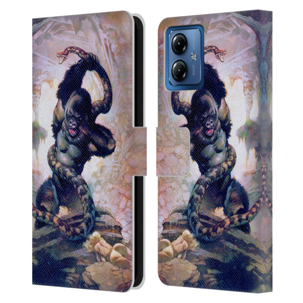 Frank Frazetta Fantasy Gorilla With Snake Leather Book Wallet Case Cover For Motorola Moto G14
