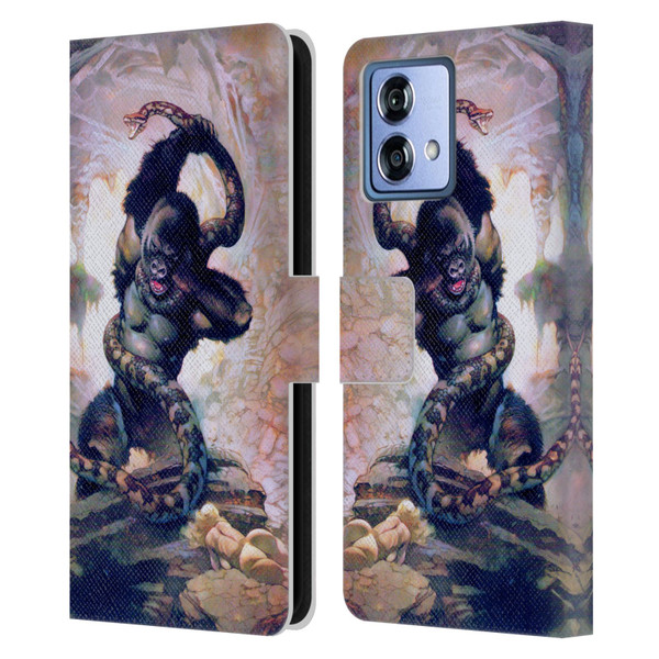 Frank Frazetta Fantasy Gorilla With Snake Leather Book Wallet Case Cover For Motorola Moto G84 5G