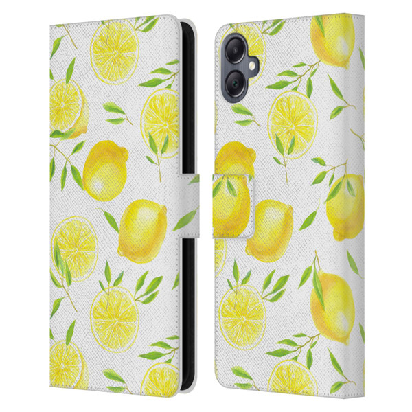 Katerina Kirilova Fruits & Foliage Patterns Lemons Leather Book Wallet Case Cover For Samsung Galaxy A05