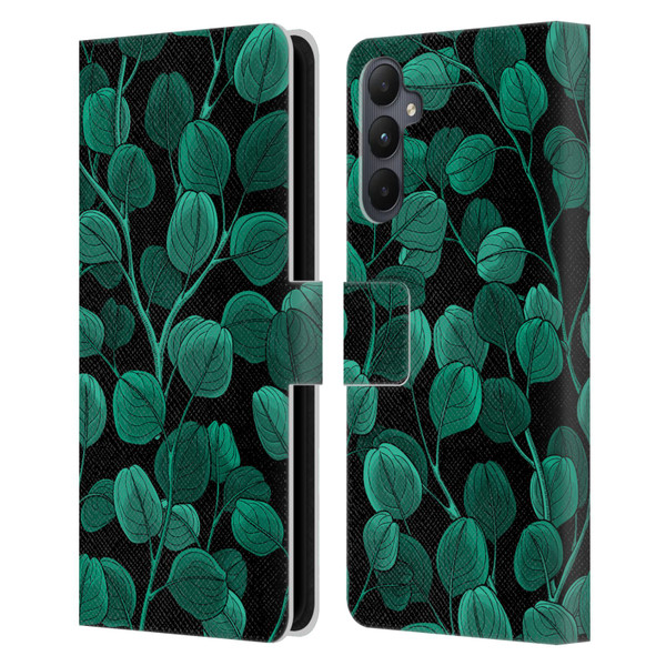 Katerina Kirilova Fruits & Foliage Patterns Eucalyptus Silver Dollar Leather Book Wallet Case Cover For Samsung Galaxy A05s