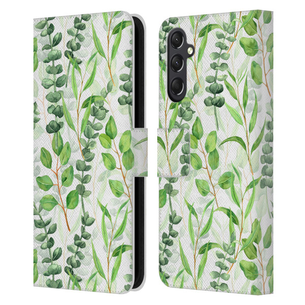 Katerina Kirilova Fruits & Foliage Patterns Eucalyptus Mix Leather Book Wallet Case Cover For Samsung Galaxy A24 4G / M34 5G