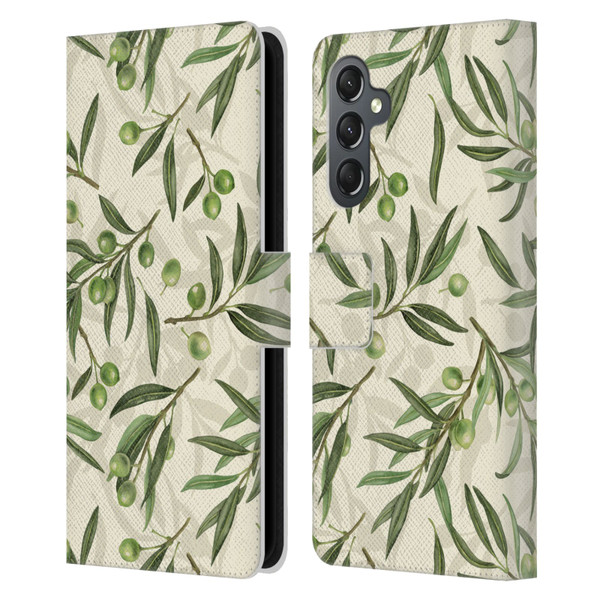 Katerina Kirilova Fruits & Foliage Patterns Olive Branches Leather Book Wallet Case Cover For Samsung Galaxy A25 5G