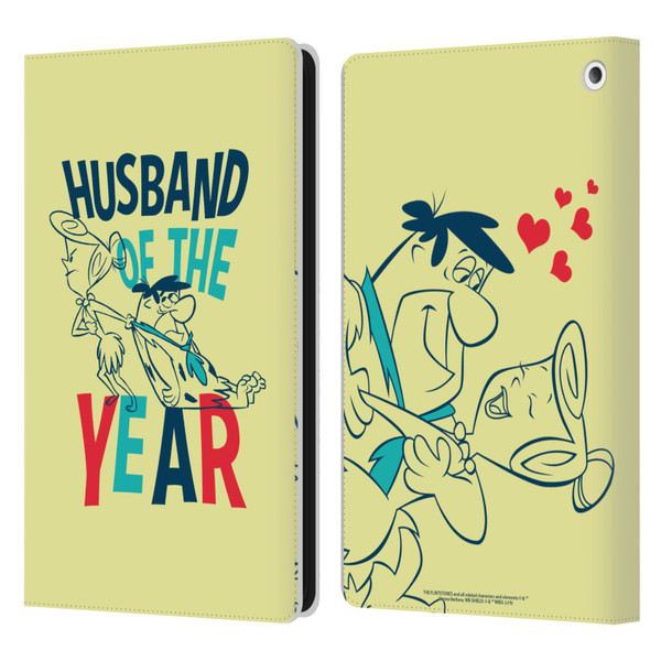The Flintstones Graphics Husband Of The Year Leather Book Wallet Case Cover For Amazon Fire HD 8/Fire HD 8 Plus 2020
