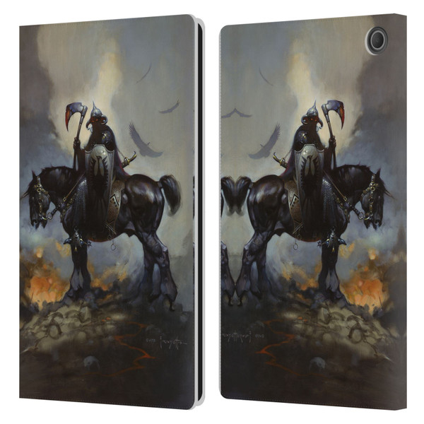Frank Frazetta Medieval Fantasy Death Dealer Leather Book Wallet Case Cover For Amazon Fire Max 11 2023