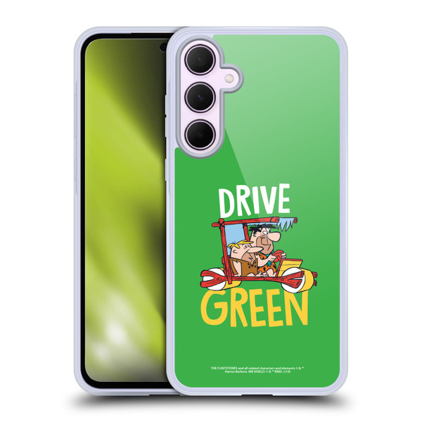 The Flintstones Graphics Drive Green Soft Gel Case for Samsung Galaxy A35 5G