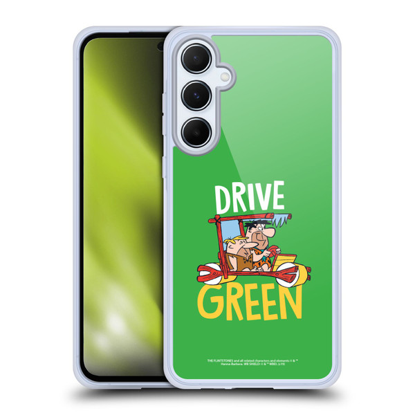 The Flintstones Graphics Drive Green Soft Gel Case for Samsung Galaxy A55 5G