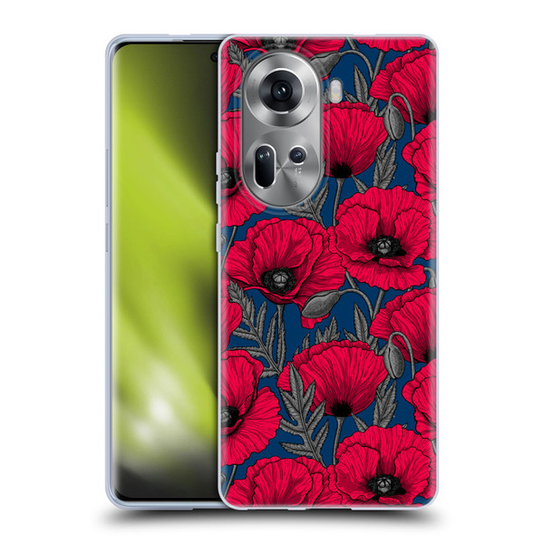 Katerina Kirilova Floral Patterns Night Poppy Garden Soft Gel Case for OPPO Reno11