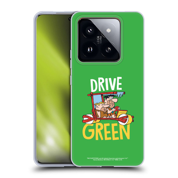 The Flintstones Graphics Drive Green Soft Gel Case for Xiaomi 14 Pro