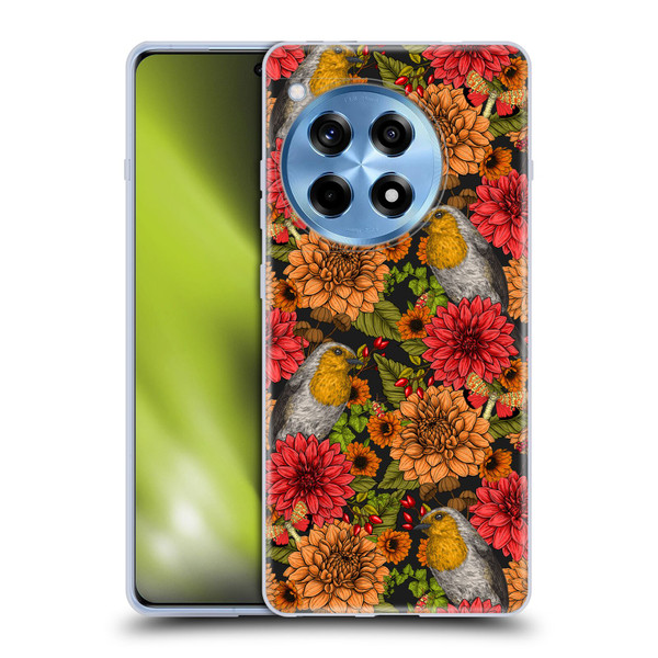 Katerina Kirilova Graphics Robins And Dahlias Soft Gel Case for OnePlus 12R