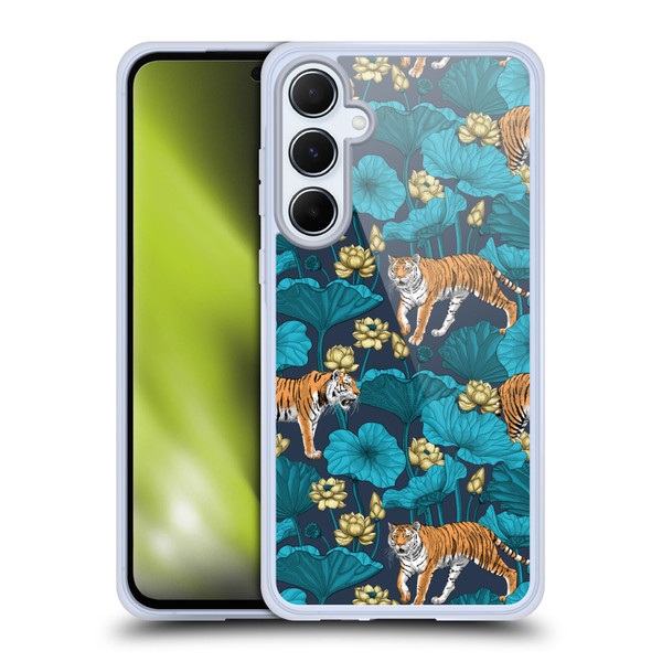 Katerina Kirilova Graphics Tigers In Lotus Pond Soft Gel Case for Samsung Galaxy A55 5G