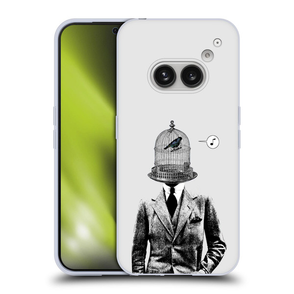 LouiJoverArt Black And White Plumage Soft Gel Case for Nothing Phone (2a)