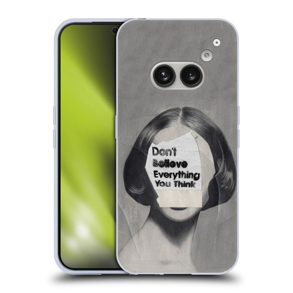 LouiJoverArt Black And White Think Soft Gel Case for Nothing Phone (2a)