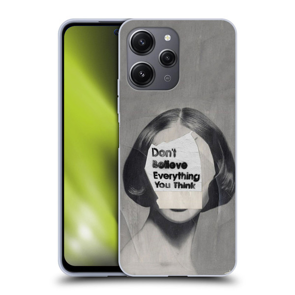 LouiJoverArt Black And White Think Soft Gel Case for Xiaomi Redmi 12