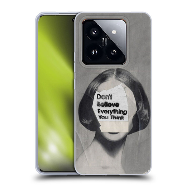 LouiJoverArt Black And White Think Soft Gel Case for Xiaomi 14 Pro