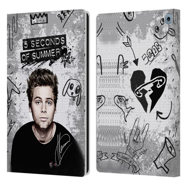 5 Seconds of Summer Solos Vandal Luke Leather Book Wallet Case Cover For Amazon Fire HD 10 / Plus 2021