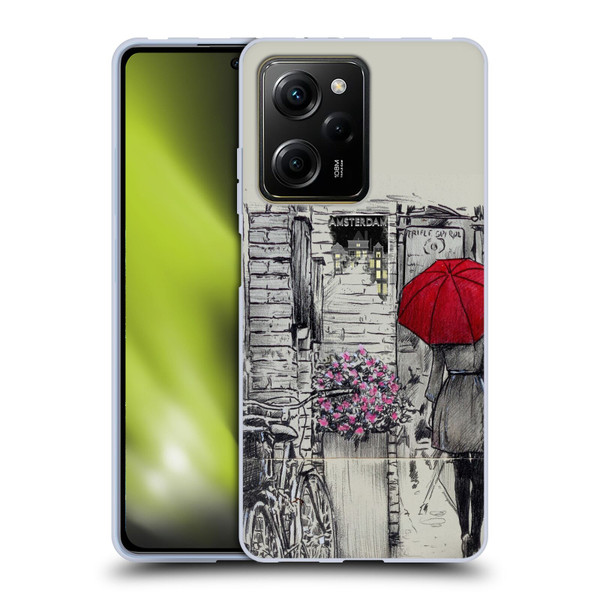 LouiJoverArt Red Ink Amsterdam Walk Soft Gel Case for Xiaomi Redmi Note 12 Pro 5G