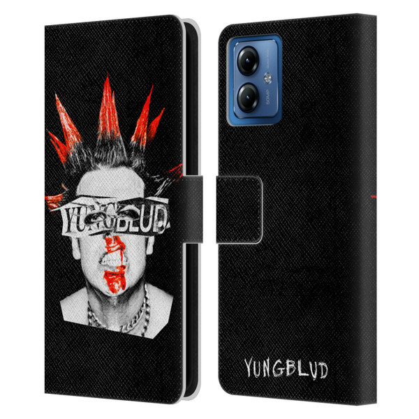 Yungblud Graphics Face Leather Book Wallet Case Cover For Motorola Moto G14
