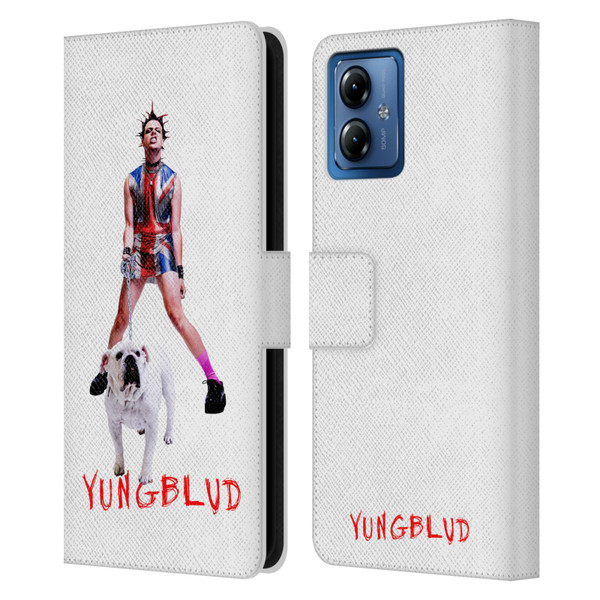 Yungblud Graphics Strawberry Lipstick Leather Book Wallet Case Cover For Motorola Moto G14