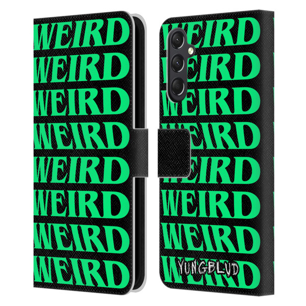 Yungblud Graphics Weird! Text Leather Book Wallet Case Cover For Samsung Galaxy A24 4G / M34 5G