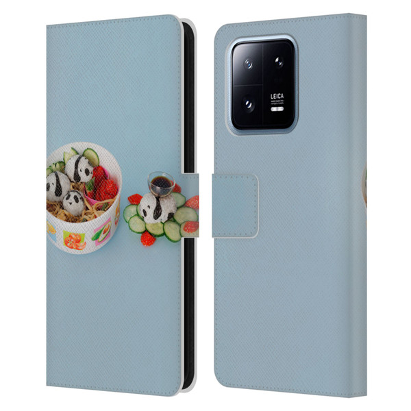Pepino De Mar Foods Panda Rice Ball Leather Book Wallet Case Cover For Xiaomi 13 Pro 5G