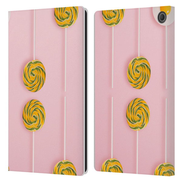 Pepino De Mar Patterns 2 Lollipop Leather Book Wallet Case Cover For Amazon Fire Max 11 2023