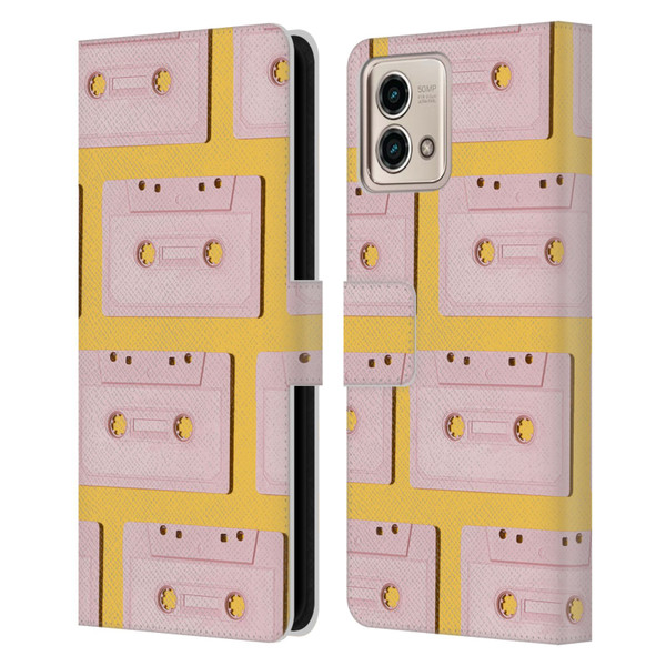 Pepino De Mar Patterns 2 Cassette Tape Leather Book Wallet Case Cover For Motorola Moto G Stylus 5G 2023