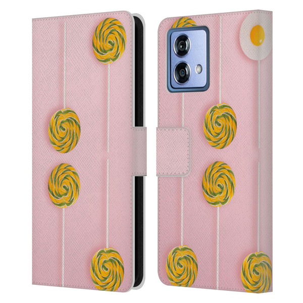 Pepino De Mar Patterns 2 Lollipop Leather Book Wallet Case Cover For Motorola Moto G84 5G