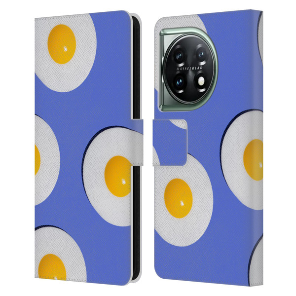 Pepino De Mar Patterns 2 Egg Leather Book Wallet Case Cover For OnePlus 11 5G