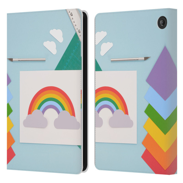 Pepino De Mar Rainbow Art Leather Book Wallet Case Cover For Amazon Fire 7 2022