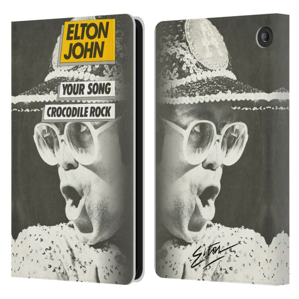 Elton John Artwork Your Song Single Leather Book Wallet Case Cover For Amazon Fire 7 2022
