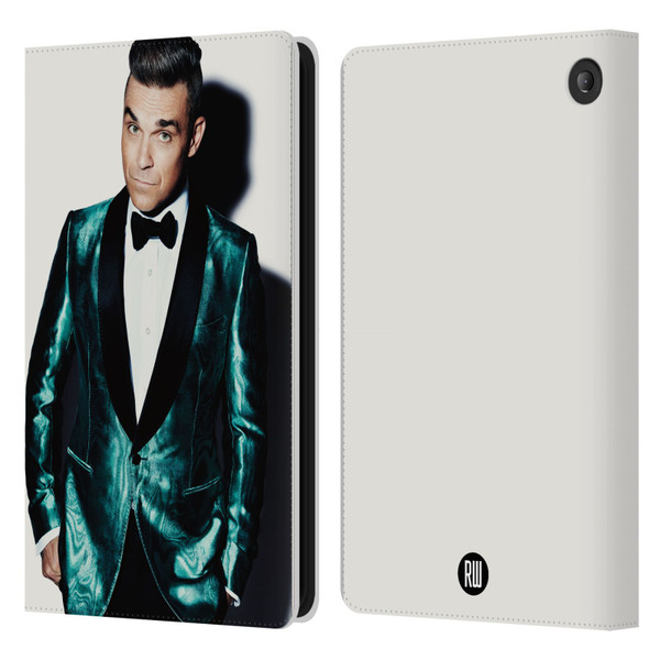 Robbie Williams Calendar White Background Leather Book Wallet Case Cover For Amazon Fire 7 2022