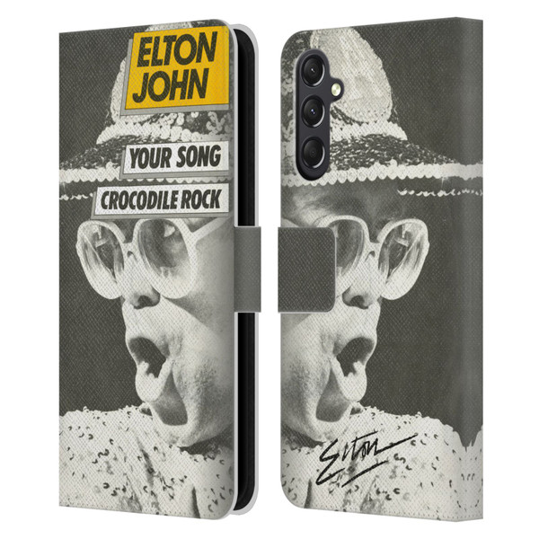 Elton John Artwork Your Song Single Leather Book Wallet Case Cover For Samsung Galaxy A24 4G / M34 5G