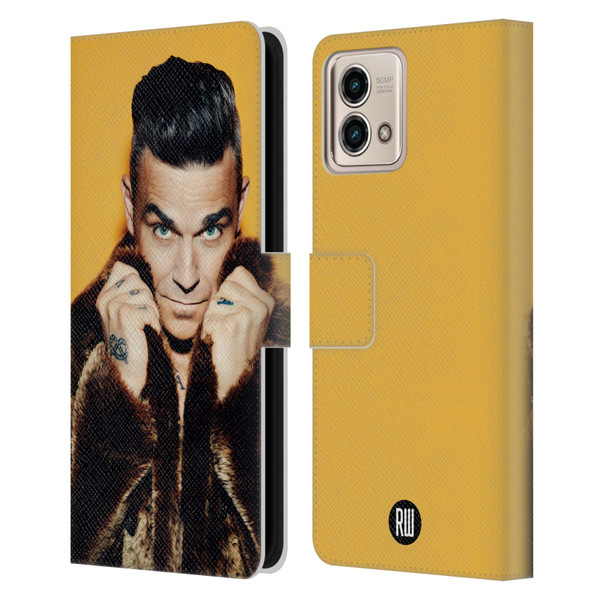 Robbie Williams Calendar Fur Coat Leather Book Wallet Case Cover For Motorola Moto G Stylus 5G 2023