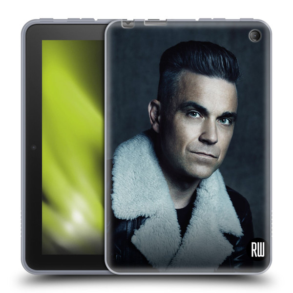 Robbie Williams Calendar Leather Jacket Soft Gel Case for Amazon Fire 7 2022