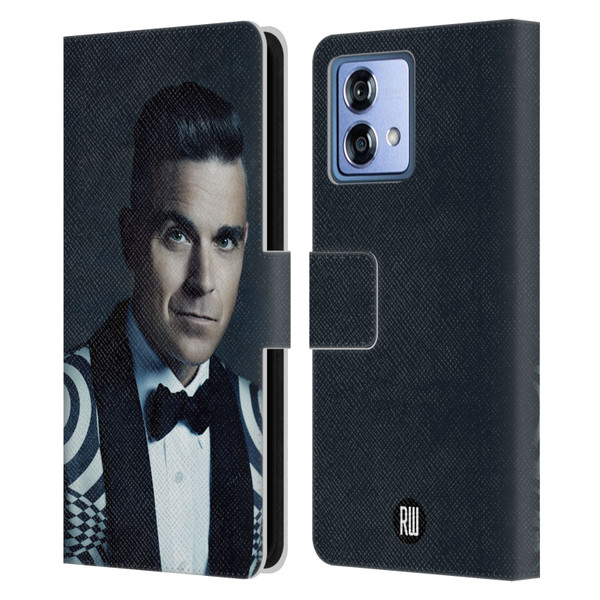 Robbie Williams Calendar Printed Tux Leather Book Wallet Case Cover For Motorola Moto G84 5G
