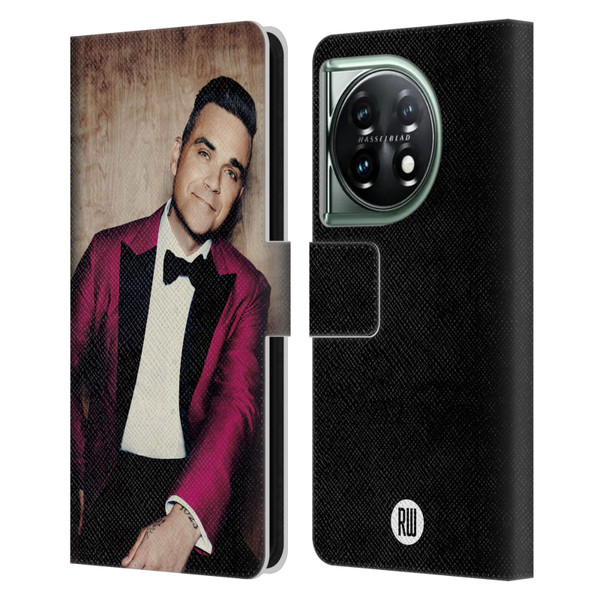 Robbie Williams Calendar Magenta Tux Leather Book Wallet Case Cover For OnePlus 11 5G