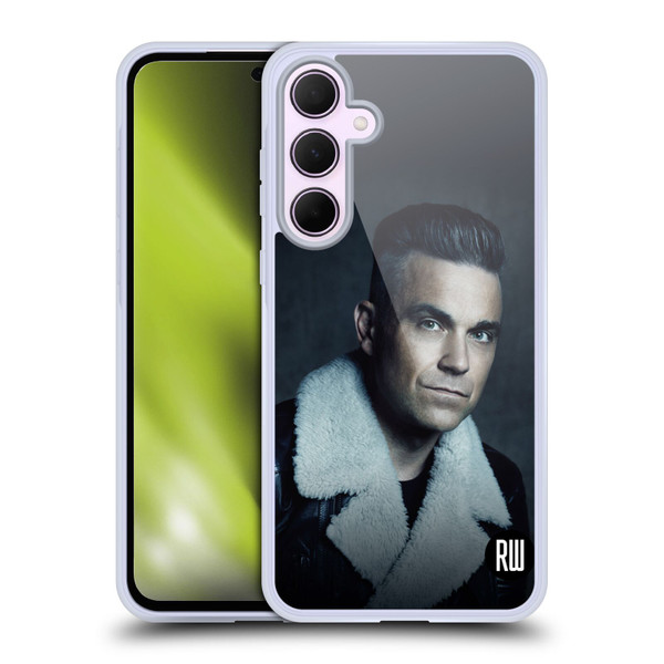 Robbie Williams Calendar Leather Jacket Soft Gel Case for Samsung Galaxy A35 5G