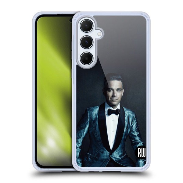 Robbie Williams Calendar Dark Background Soft Gel Case for Samsung Galaxy A55 5G