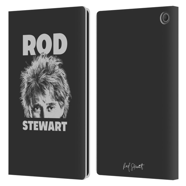 Rod Stewart Art Black And White Leather Book Wallet Case Cover For Amazon Fire Max 11 2023