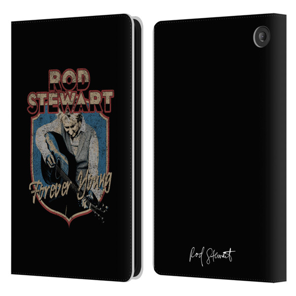 Rod Stewart Art Forever Young Leather Book Wallet Case Cover For Amazon Fire 7 2022