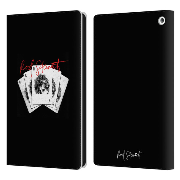 Rod Stewart Art Poker Hand Leather Book Wallet Case Cover For Amazon Fire HD 8/Fire HD 8 Plus 2020