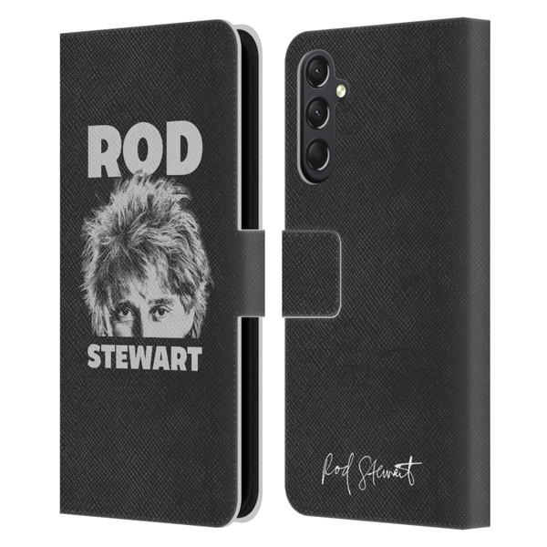 Rod Stewart Art Black And White Leather Book Wallet Case Cover For Samsung Galaxy A24 4G / M34 5G