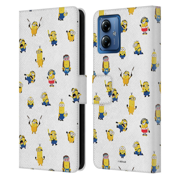 Minions Rise of Gru(2021) Humor Costume Pattern Leather Book Wallet Case Cover For Motorola Moto G14