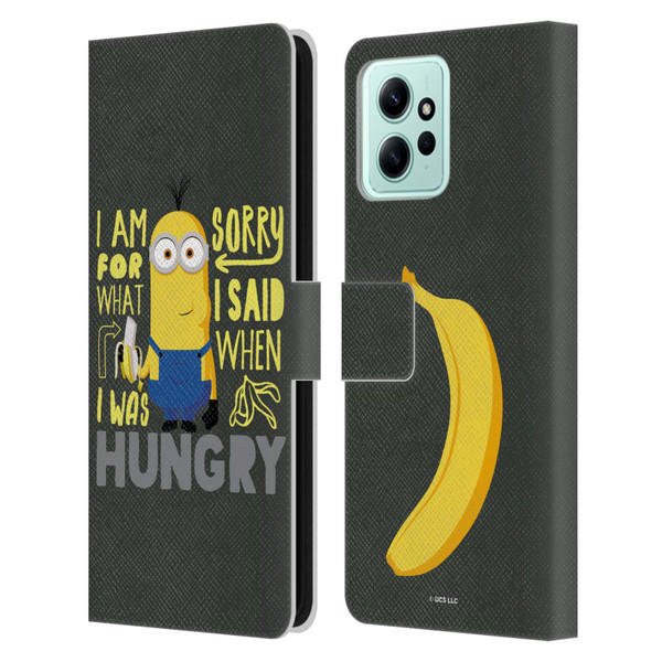 Minions Rise of Gru(2021) Humor Hungry Leather Book Wallet Case Cover For Xiaomi Redmi 12