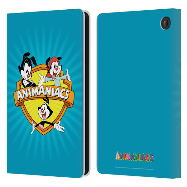 Animaniacs Graphics Logo Leather Book Wallet Case Cover For Amazon Fire 7 2022