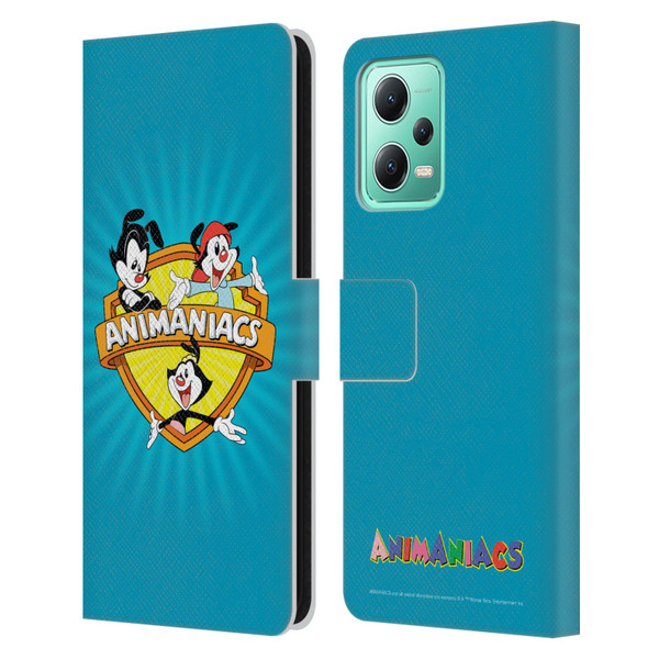 Animaniacs Graphics Logo Leather Book Wallet Case Cover For Xiaomi Redmi Note 12 5G